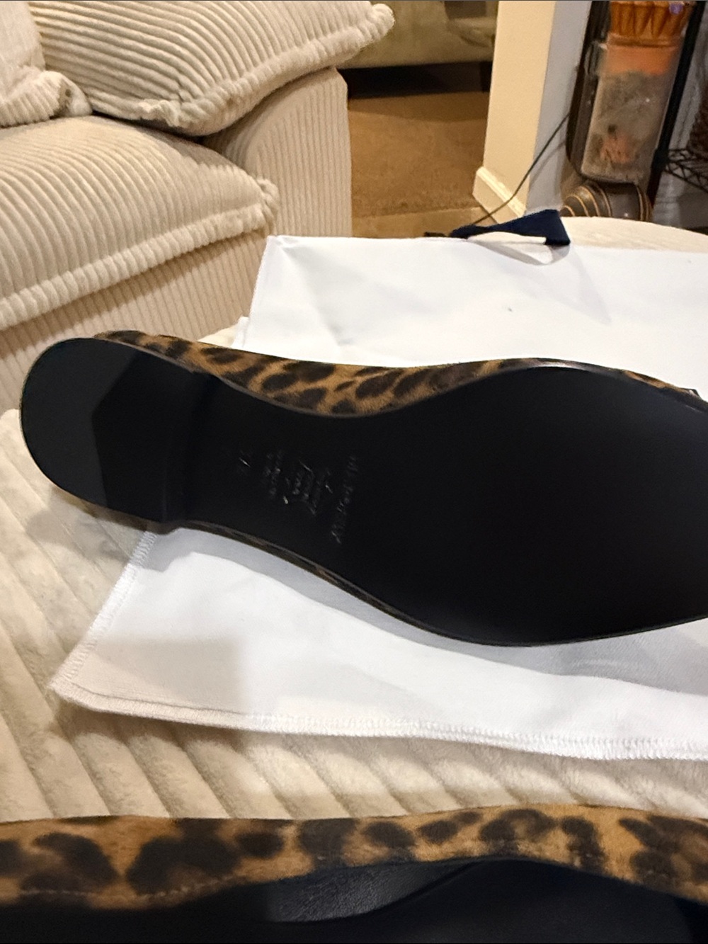 Margaux Leopard-Print Pointed Toe Flats - Brown/Black size 37.5 NBW - Picture 5 of 5